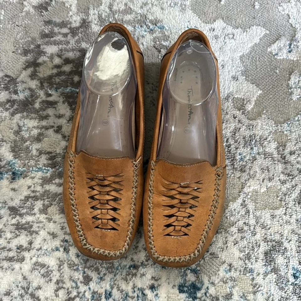 Mocasines de cuero tejido tostado Thom Mcan para mujer talla 9 Foto 3 de 4