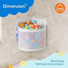 Large Capacity Bath Toy Storage Holder Corner Mounted Quick Dry Wall Organiser