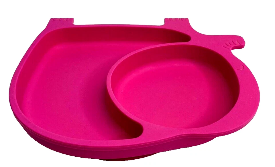 Sage Spoonfuls Pink Silicone Elephant Baby Toddler Kid Plate 8.5" - Image 3 of 4