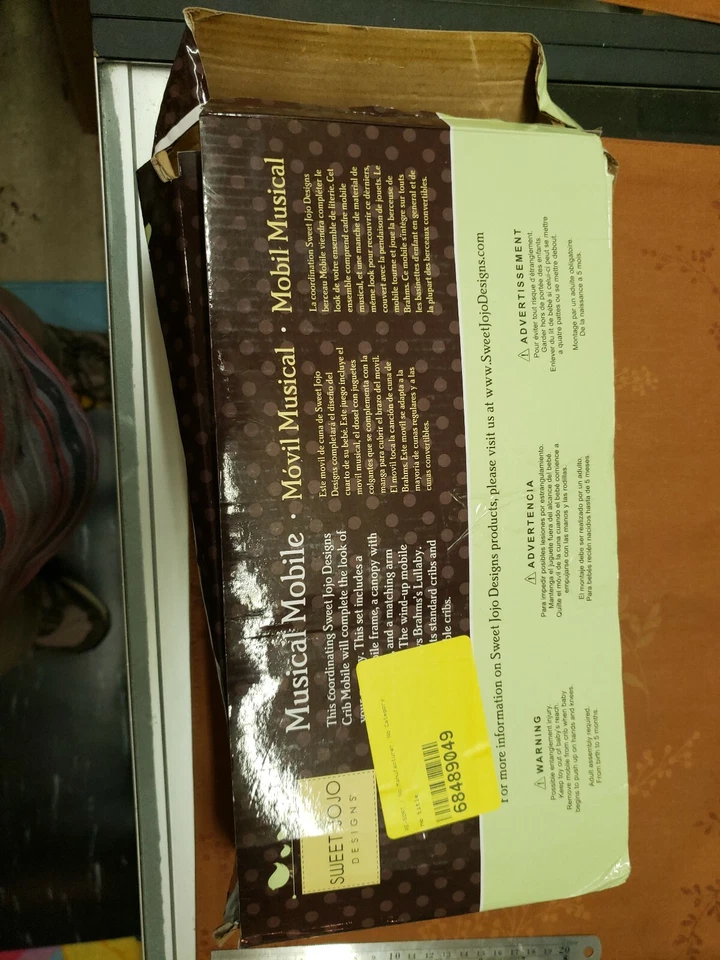 Móvil musical Sweet Jojo Designs, púrpura, blanco, gris 0-5 meses Foto 4 de 4