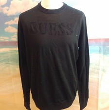 GUESS grey spell out logo 70 acrylic 30 wool Jumper. UK men's size XL