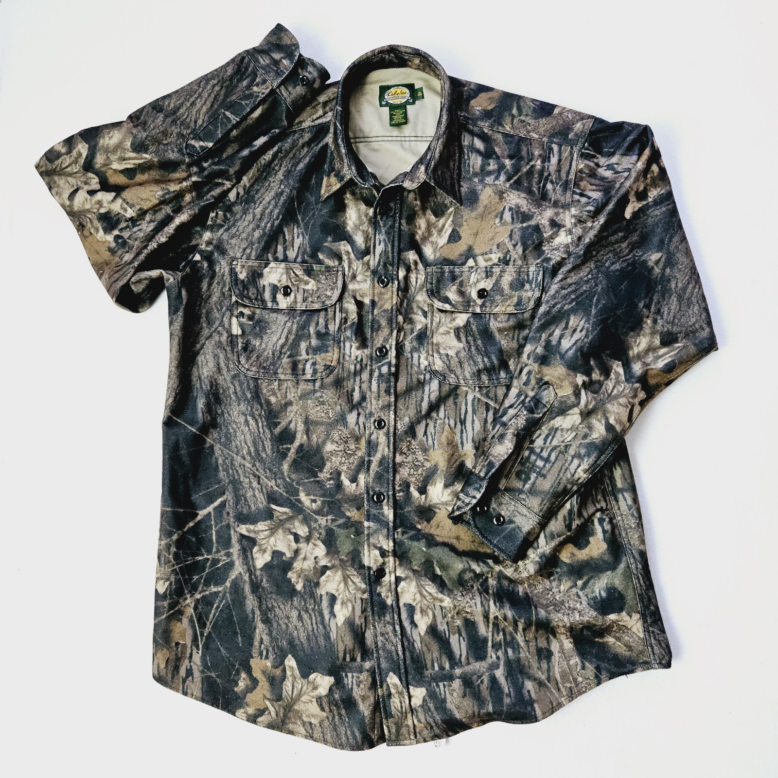 Cabelas Mossy Oak Long Sleeve Button Down Shirt Mens Sz XL T Microflex Fleece