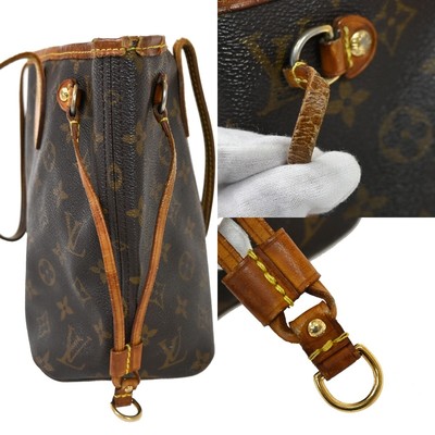 LOUIS VUITTON Neverfull PM Shoulder Bag Monogram Leather Brown アリシアスタン ビキニセット