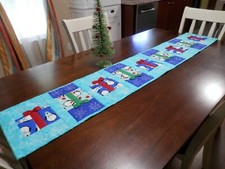 Handmade Quilted Christmas Table Runner "Christmas Packages" 61" L x 11" W