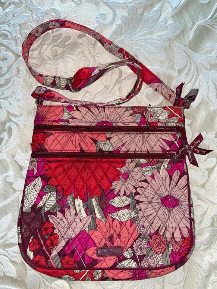 Vera Bradley Triple Zip Hipster Crossbody Bag - Bohemian Blooms - HFT, RETIRED