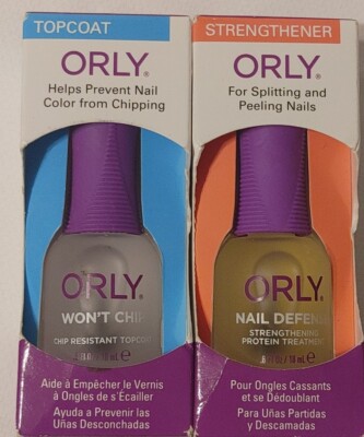 ORLY Topcoat  & Strengthener .6oz. ea. Protective Polymer Shield &  Prevent ...