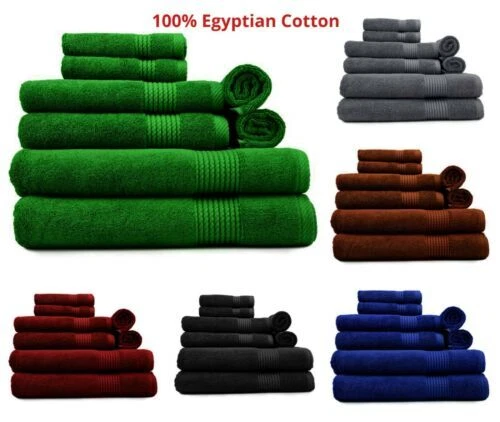 8 Pcs Towel Set 100% Egyptian Cotton Soft & High Absorbent Face Hand Bath Towels - Image 2 of 2