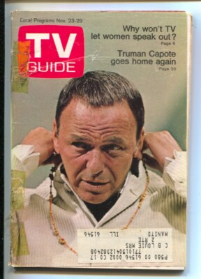 MAG: TV Guide 11/23/168-Frank Sinatra cover- Truman Capote-Eastern Illinois e...