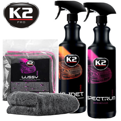 Quick Detailer Wax Vorreiniger Pre Cleaner mit Mikrofasern K2 Professional Set