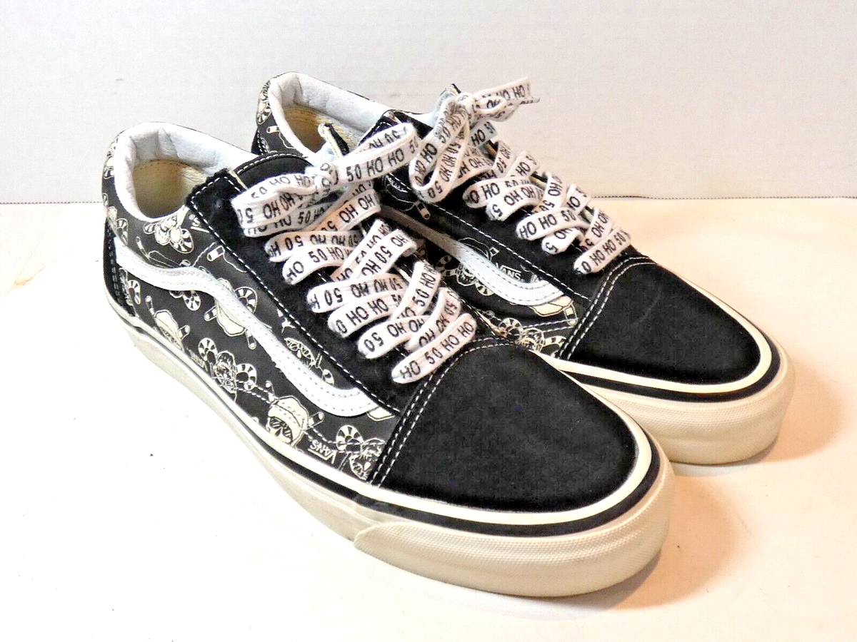 VANS 50th Anniversary Athletic Sneakers Sz Mens/ 12 Womans Black  White
