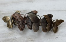 Butterflies Brass Hair Barrette French 80mm Clip Made in USA 6041B