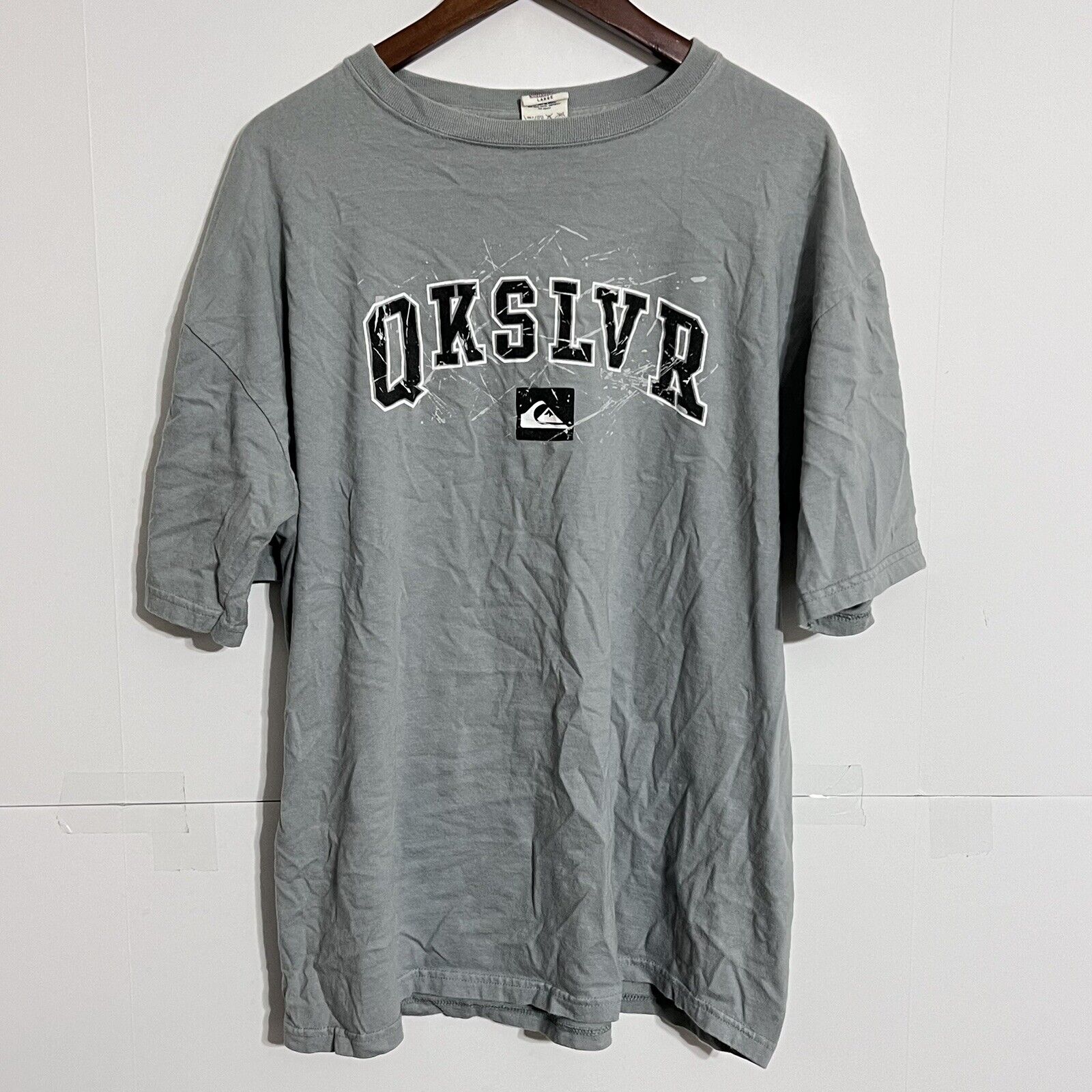 Vintage Quiksilver Edition Mens Oversized T-shirt Size L Gray Graphic Print  Logo | eBay