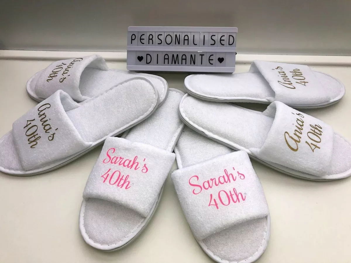 Birthday day slippers 30th 40th 50th 60th personalised with name and | eBay