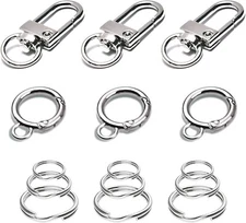 Dog Tag Clips for Collar,With 15Pcs Replaceable Dog ID Name Tag Ring Clip Dog Ta