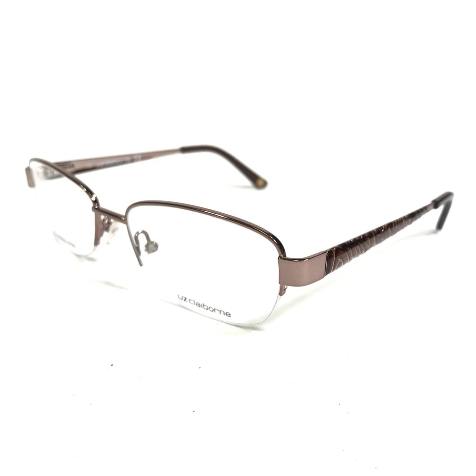 Monturas de gafas Liz Claiborne L611 01B8 marrón rectangular media borde 52-17-130 Foto 4 de 4