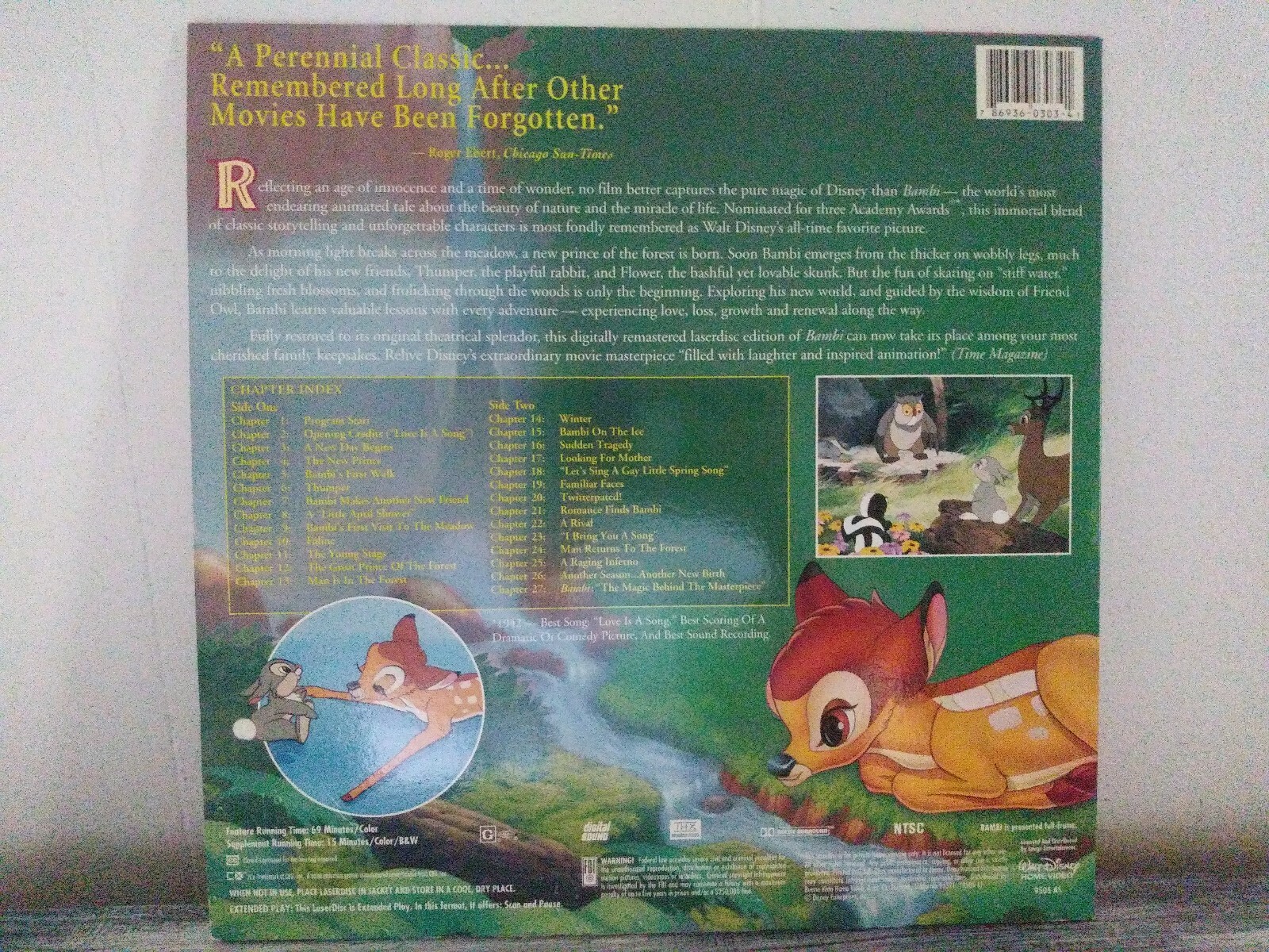 Walt Disney's Masterpiece Bambi Laserdisc LD 55th Anniversary Limited