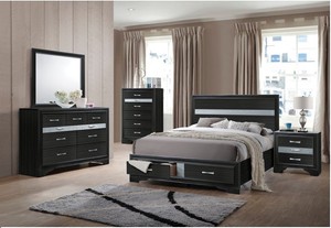 Details About Bed Dresser Mirror Night Stand Queen Size Contemporary Bedroom Furniture Black