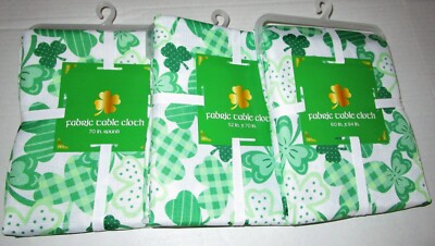ST PATRICK'S DAY Fabric Tablecloth Assortment   SHAMROCK'S  [Your Choice]