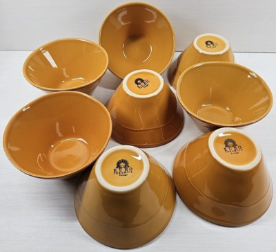 8 Euro Ceramica Mustard Soup Cereal Bowls Set Scalloped Serve Dish Portugal Lot