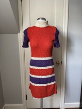 Women’s Peck & Peck Fifth Avenue Vintage Sweater Dress Short Sleeve High Neck S?