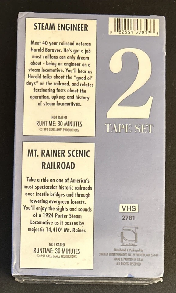 Steam Engineer & Mt. Rainer Scenic Railroad Great Trains VHS 2-Tape Set Sealed - Image 2 of 4