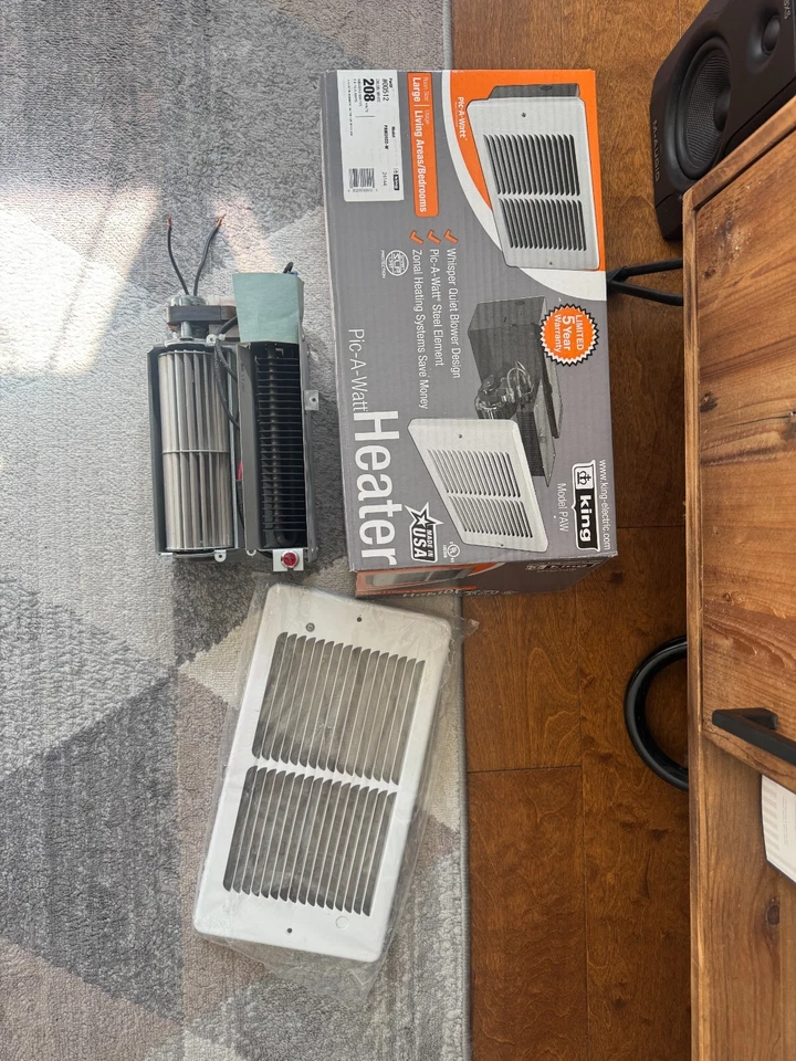 Calentador de pared eléctrico PAW2022-W 208V PAW Foto 2 de 4