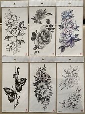 6 X Flowers Temporary Body Arm Tattoo Sticker Half Sleeve Fake Waterproof  US