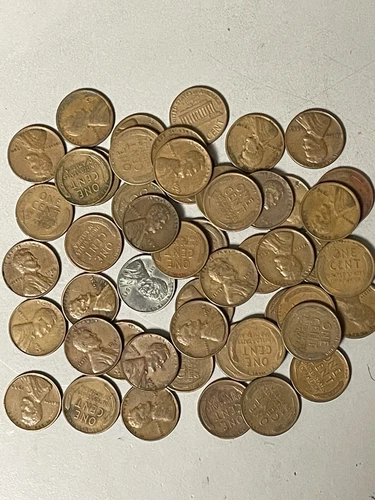 Roll Of 50 All Different Wheat Cents In VG To AU Condition 1930-1958