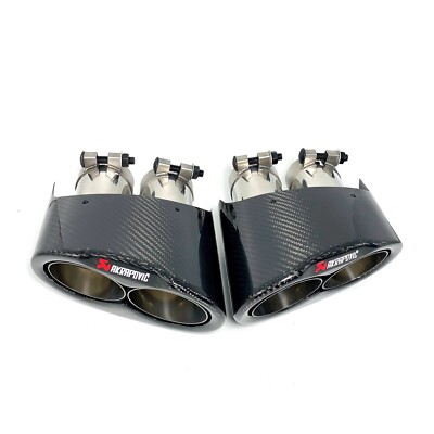 1 Pair Akrapovic Carbon Fiber Exhaust Tip For Audi RS3 RS4 RS5 RS6 RS7 A3 A4 A5