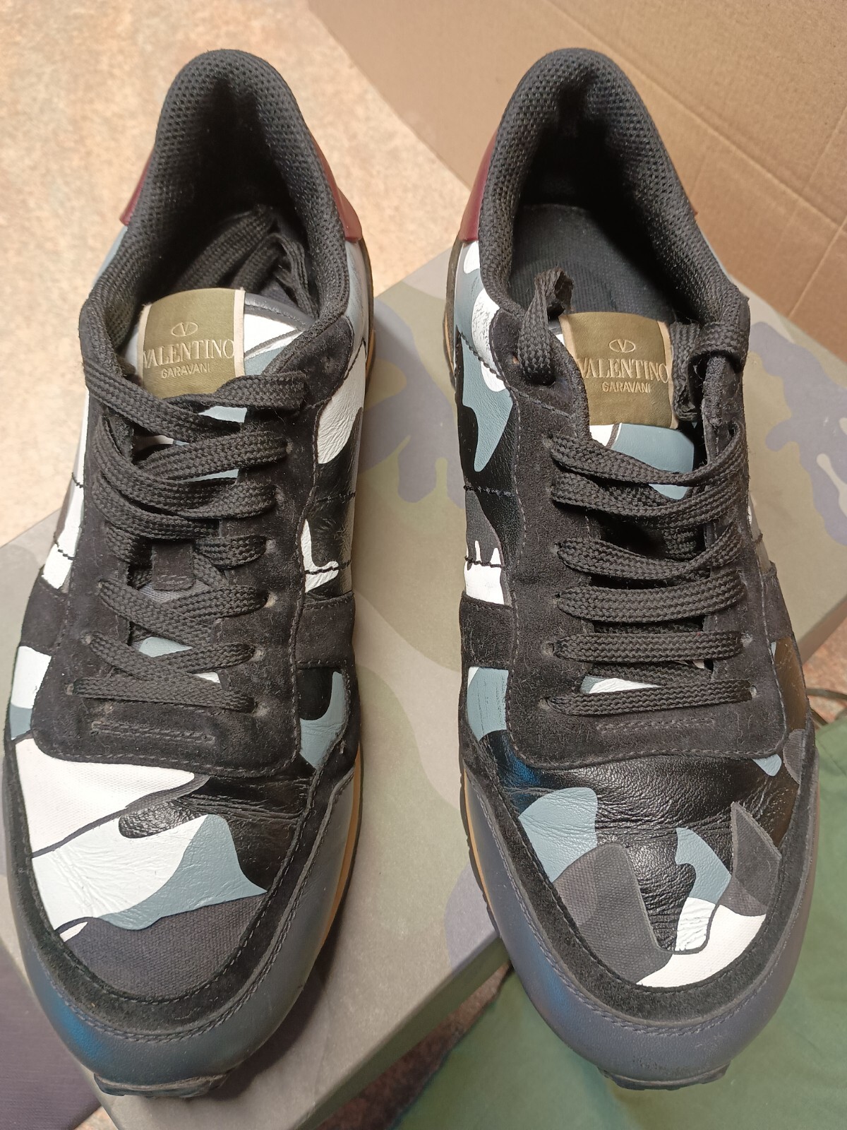 VALENTINO Camo Men’s Trainers Rockrunner Grey/Black Size UK 8 EU 42 image 6