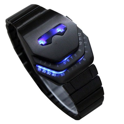 Men'S Peculiar Cool Gadgets Interesting Amazing Snake Head Design Blue LED Watch