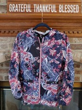 Chico's Sz. 1 8-10 Blue Multi Zenergy Packable Paisley Jacket NWT