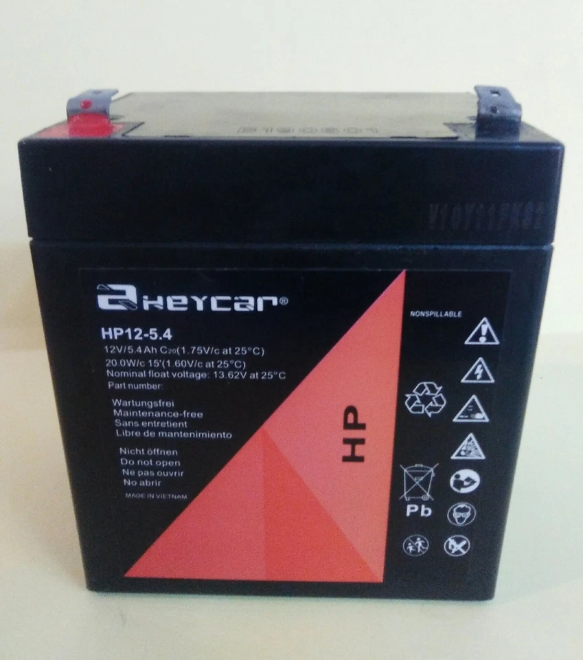 HEYCAR BATERÍA DE PLOMO 12 VOLTIOS 5 / 12V - 5.4 AH