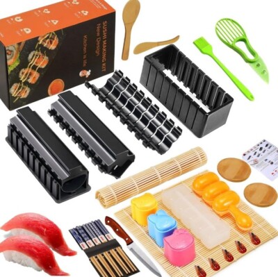 31 Pcs Professional Sushi Making Kit for Beginners with Bamboo Sushi Mats & More