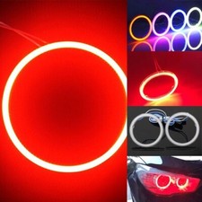 2x For 2.5 Lens 80mm Red Bright Cob Led Angel Eyes Halo Ring Headlight 12-24v 2x For 2.5 Lens 80mm Red Bright Cob Led Angel Eyes Halo Ring Headlight 12-24v