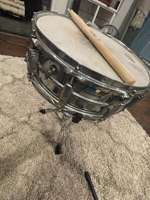 Ludwig LM400 Supraphonic 5x14 Snare Drum Blue Olive Vintage 70 s Needs Cleaning 