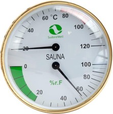 Sauna Klimamesser mit Sauna Thermometer und Sauna Hygrometer ∅100mm