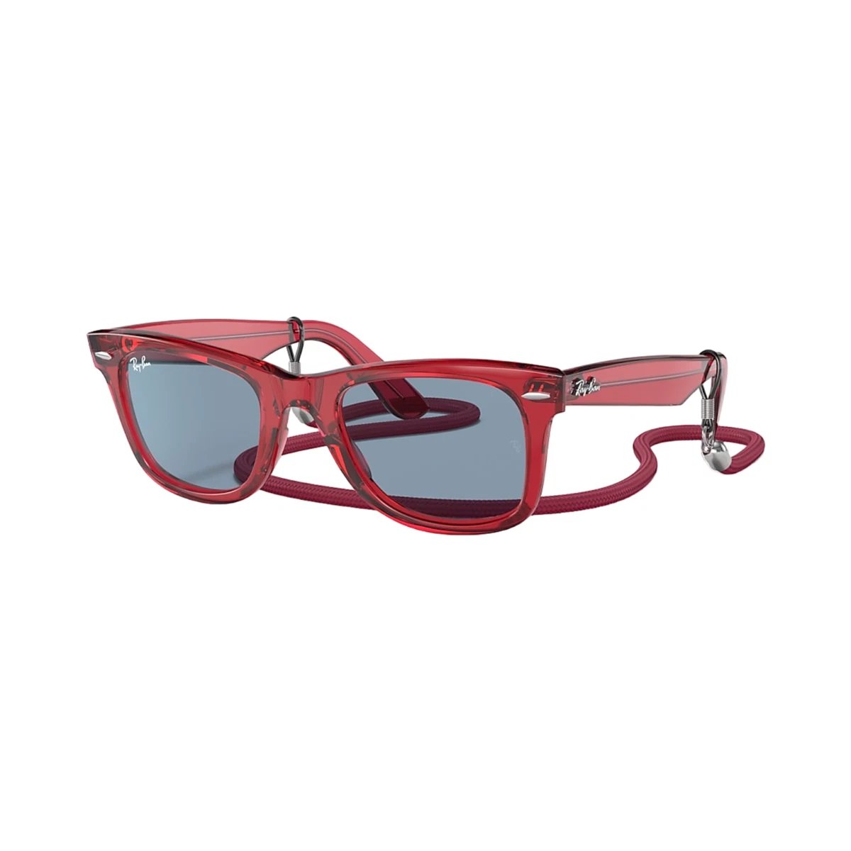 Ray-Ban RB2140 Unisex Original Wayfarer Sunglasses, Transparent Red/Blue at  John Lewis & Partners