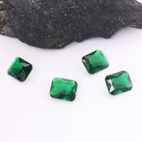 Lote de 4 piezas de piedras preciosas sueltas de amatista verde facetada corte esmeralda de 9,3 quilates/7 mm - Imagen 4 de 7