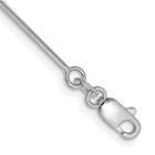 Real 14kt White Gold 10 inch 1mm Octagonal Snake with Lobster Clasp Anklet