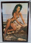 VINTAGE PRISON ART MEXICO  25" X 37"  BIKINI MODEL OCEAN SIDE AFRICAN AMERICAN