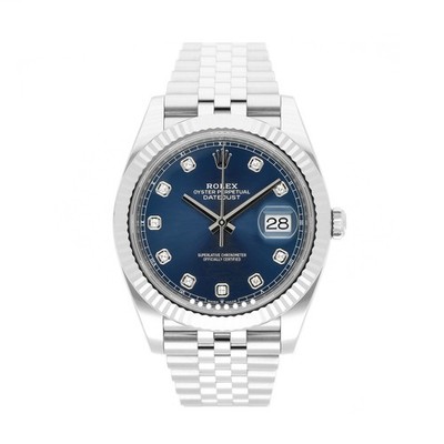 ROLEX DATEJUST 41 REF. 126334 BLUE DIAL FACTORY DIAMONDS STAHL/WEISSGOLD 2023...