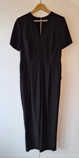 M&S Black Tailored Jumpsuit With Pockets Formal Business Work Size 12