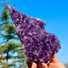 3.00LB Natural Amethyst geode quartz cluster crystal specimen Healing