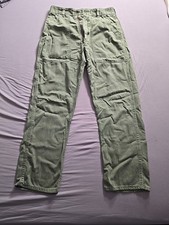 Vtg OG-107 Cotton Sateen Utility Trousers Vietnam Military Zipper Pants 27x28in