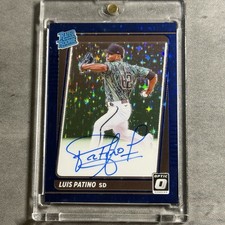 Luis Patino 2021 Rated Rookie Signatures Holo Navy Stars On Card Auto RC SP /99. rookie card picture