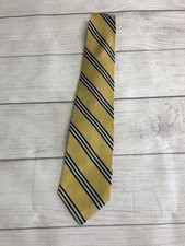 Brooks Brothers Tie Mens One Size Yellow Stripe Silk Woven Made In USA Necktie