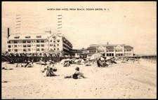 Postcard North End Hotel From Beach, Ocean Grove, NJ