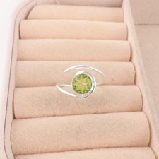 Gift For Her Peridot Gemstone 925 Sterling Silver Jewelry Handmade Stylish Ring