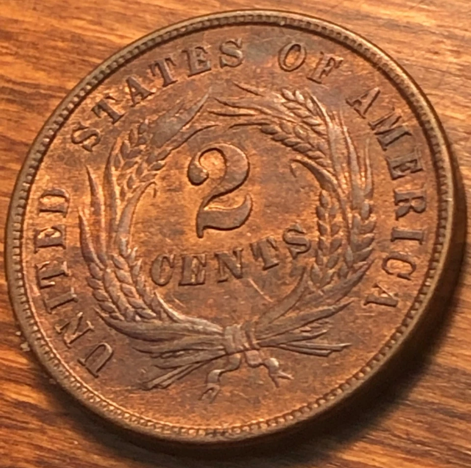 1864 Two Cent FULL MOTTO Better Upgrade Ungraded Civil War US Copper Type Coin 2 - Image 2 of 4